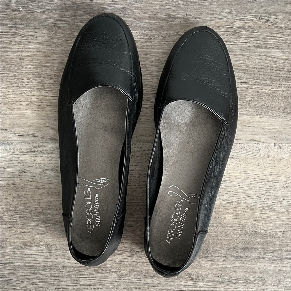 AEROSOLES Black Leather loafers